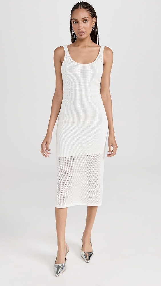 STAUD Jessica Knit Coverup Dress_White