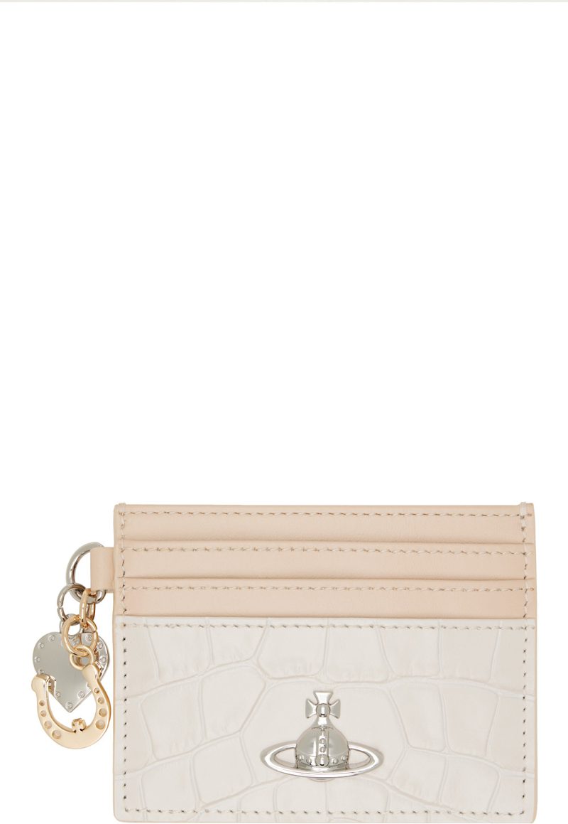 Beige Charms Card Holder 262314M163039