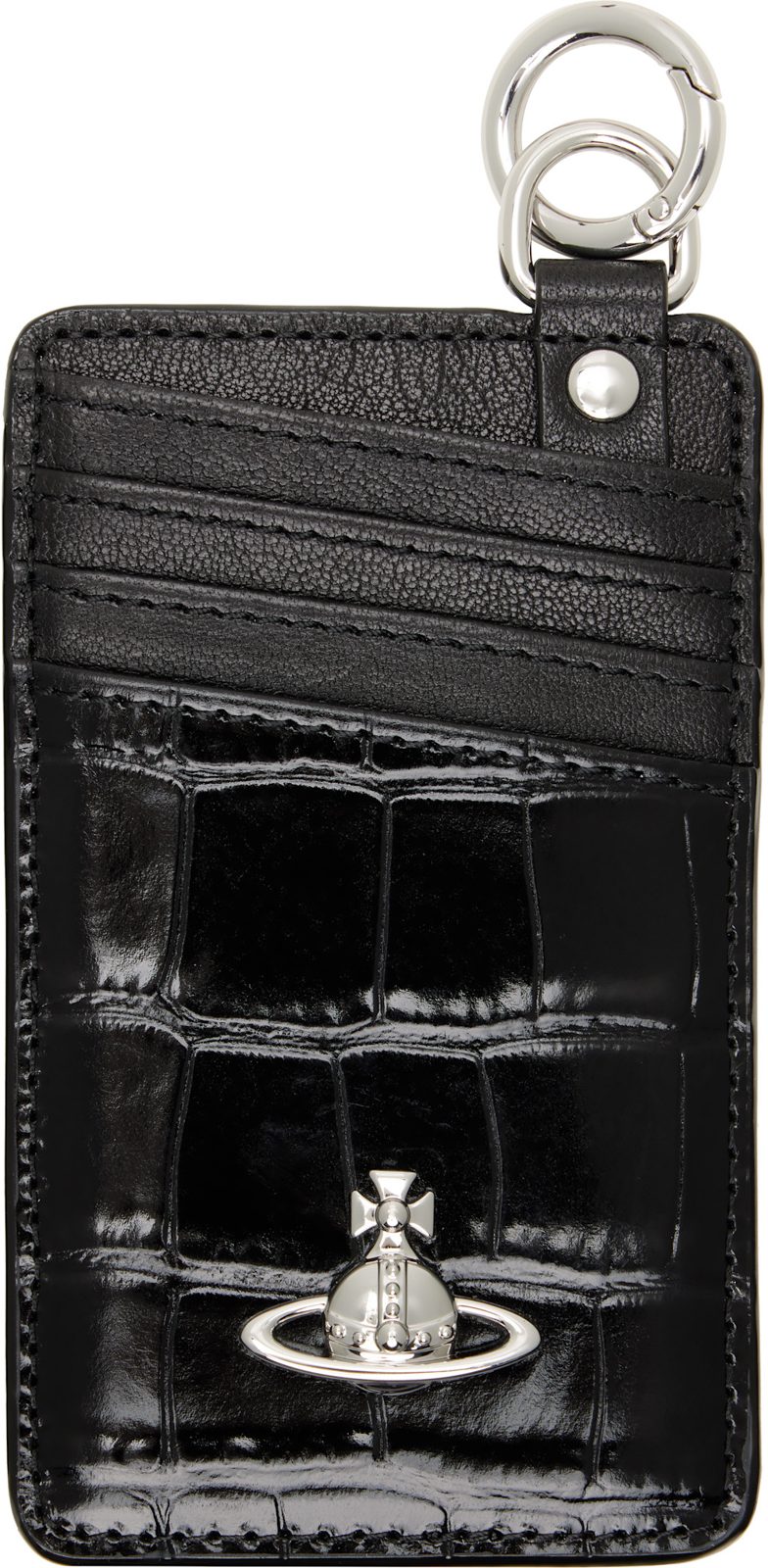 Black Vertical Flat Card Holder 262314M163037