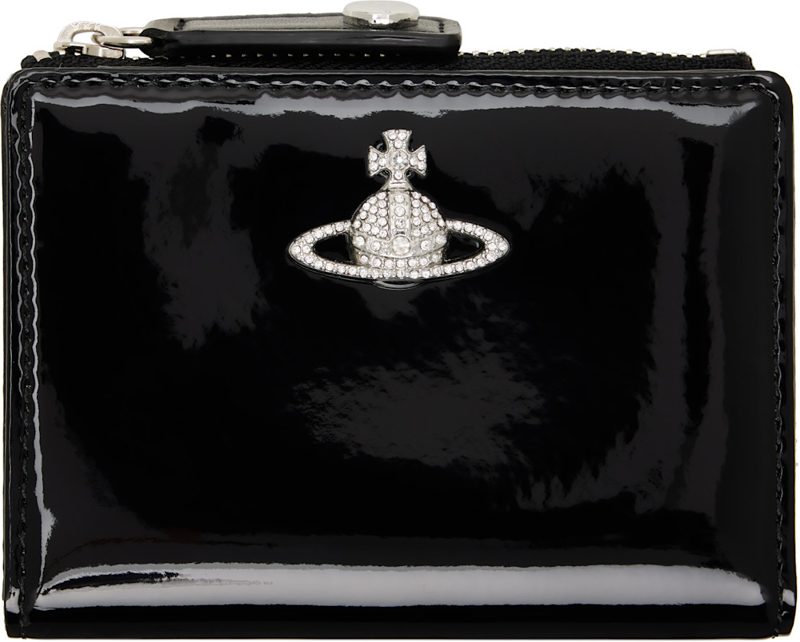 Black Slim Flap Card Holder 262314M163019