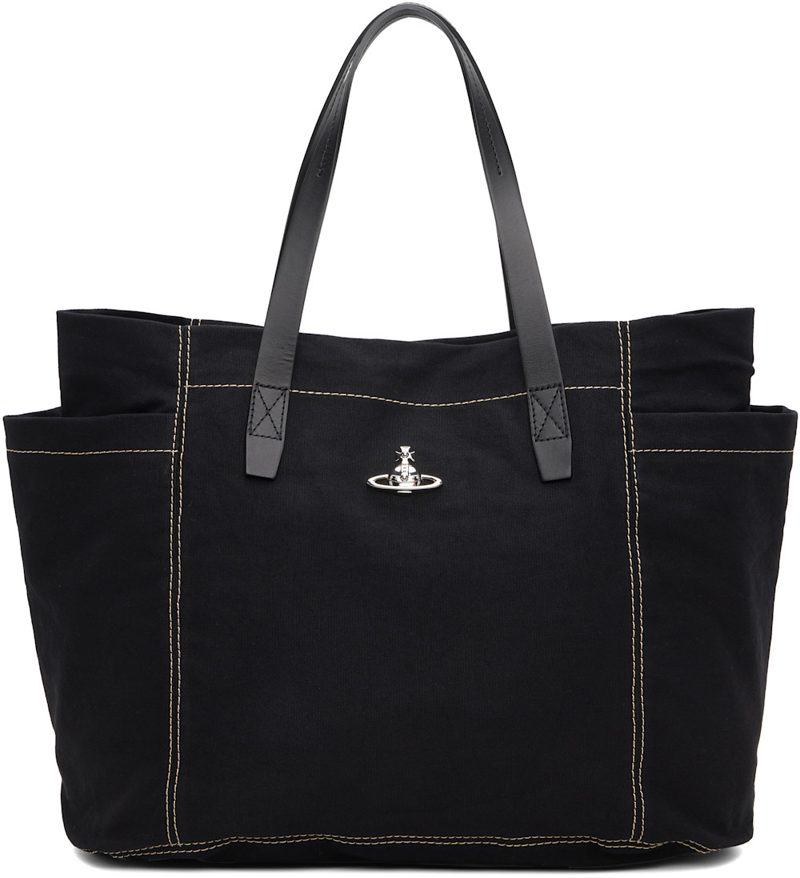 Black Henry Medium Tote 262314M172001