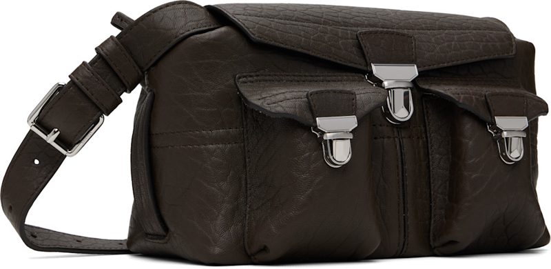 Brown Bubble Lambskin Mini Soft Gear Bag 262646M170052