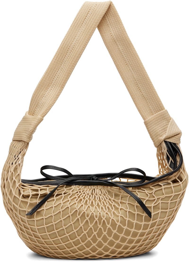 Beige Croissant Filt Bag 262646M170069
