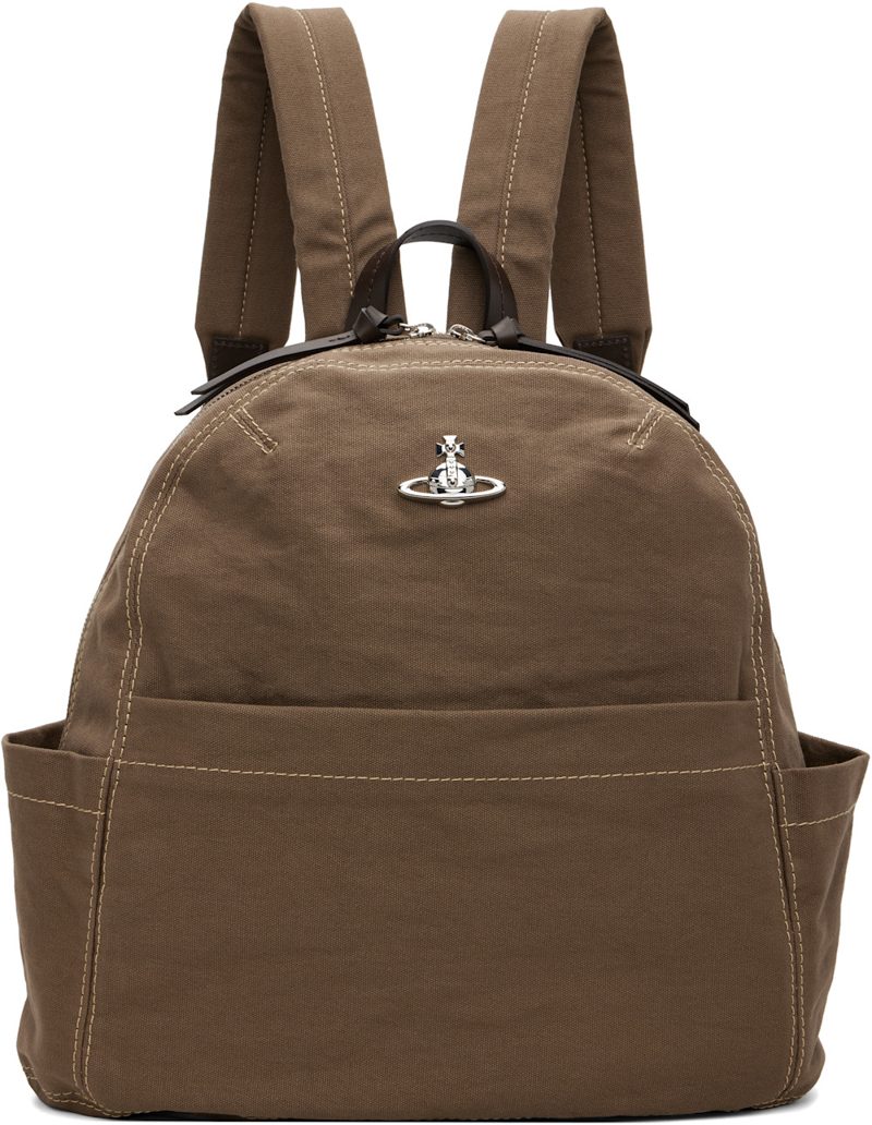 Khaki George Medium Backpack 262314F042008