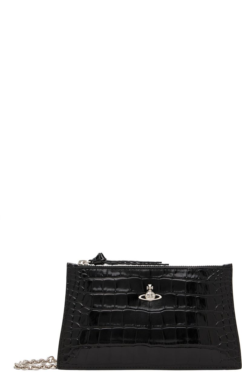 Black Small Flat Zip Clutch 262314F044004