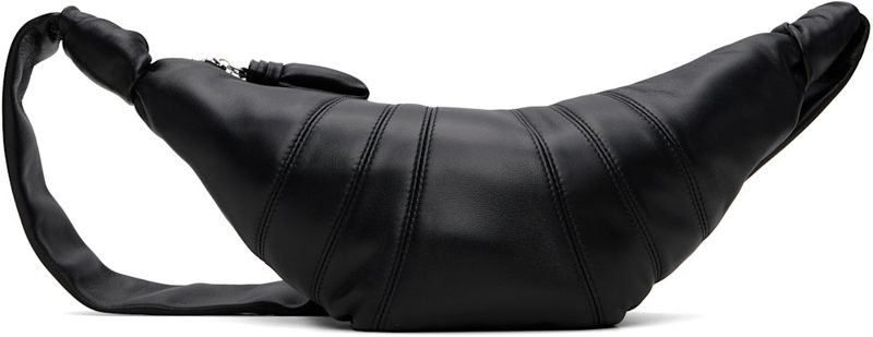 Black Small Croissant Leather Bag 262646F048053