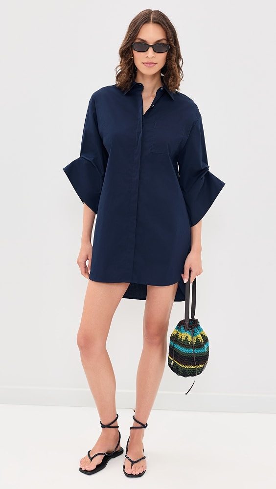 STAUD Nico Mini Dress_Navy
