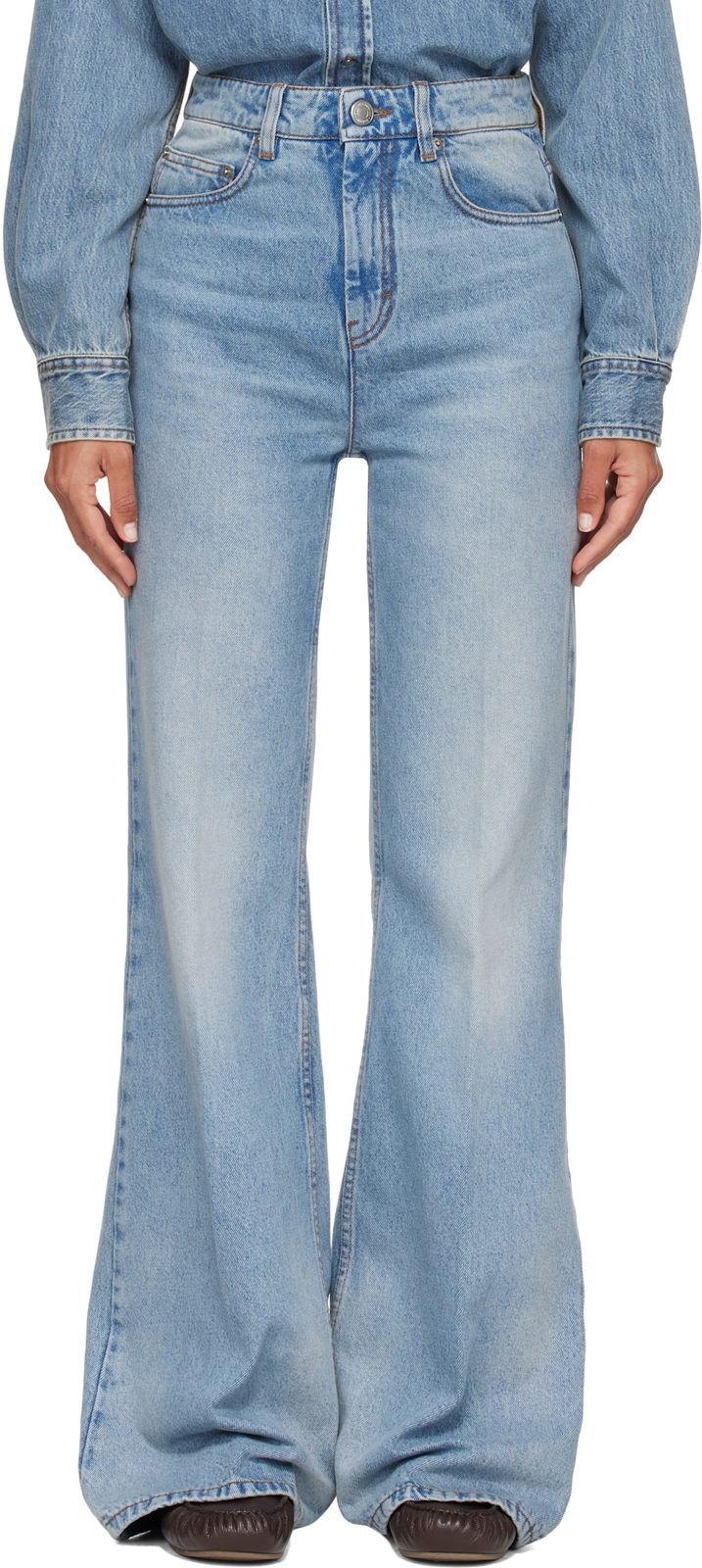 Blue Flare-Fit Cotton Jeans 262482F069001