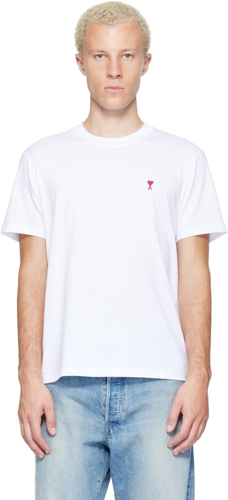 White Cotton Ami de Coeur T-shirt 262482M213001