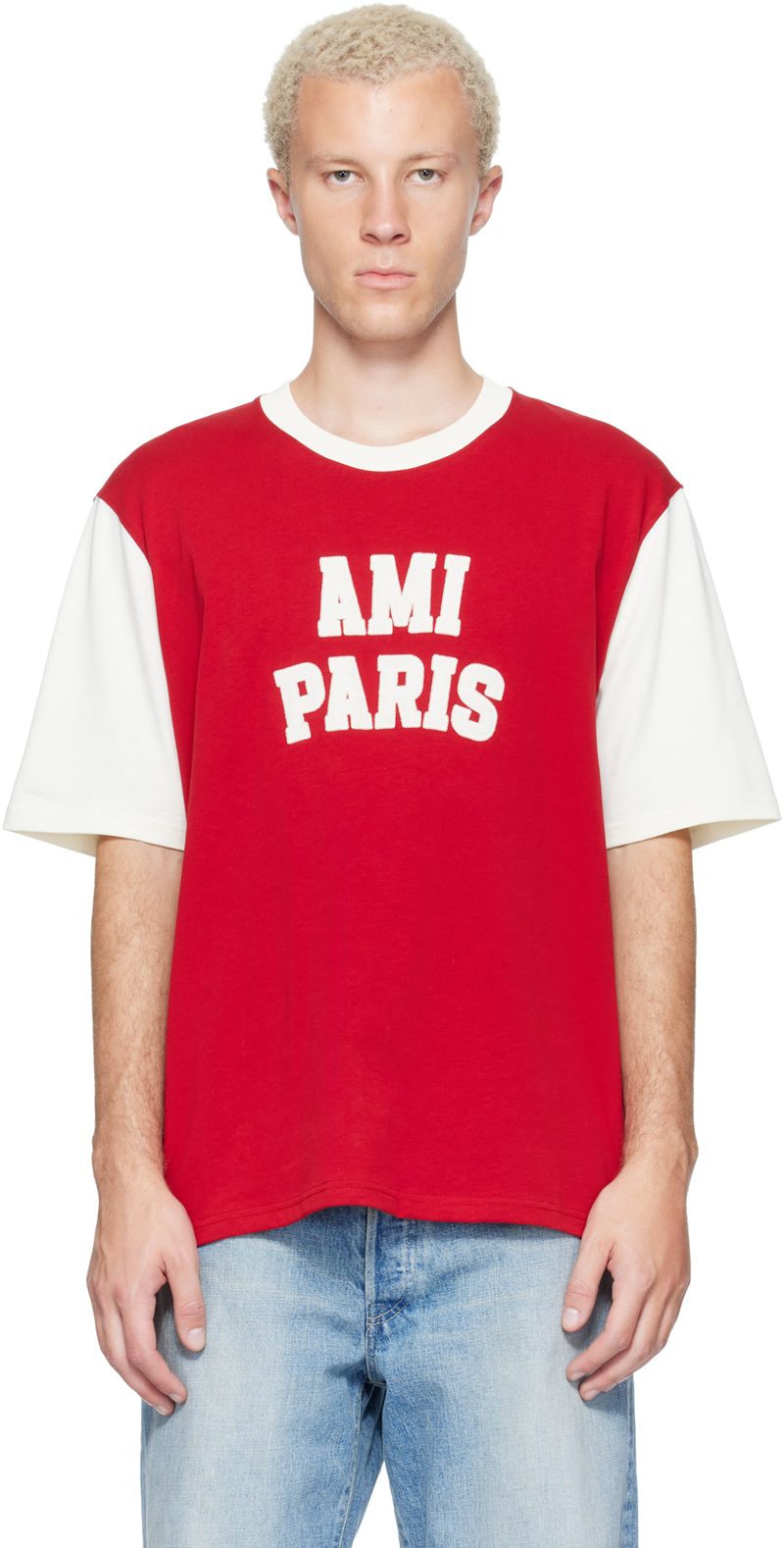 Red Cotton [아미 파리] Embroidery T-shirt 262482M213007