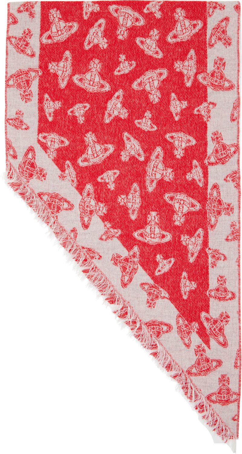 Red & White Two Points Scarf 262314M150021