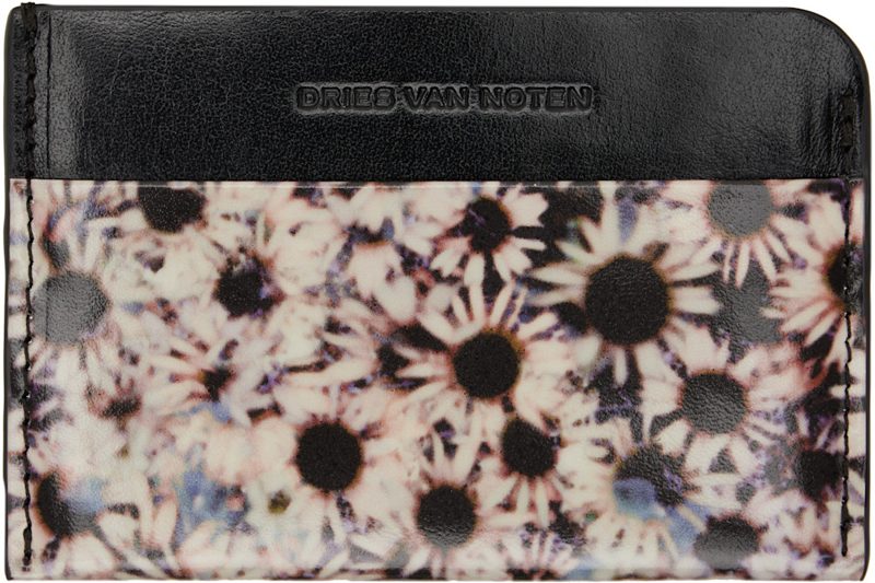 Black Leather Card Holder 262358M163000
