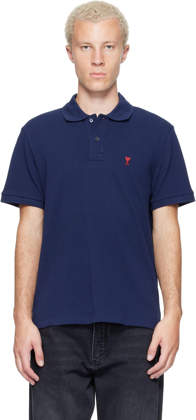 Navy Cotton Ami de Coeur Polo 262482M212000