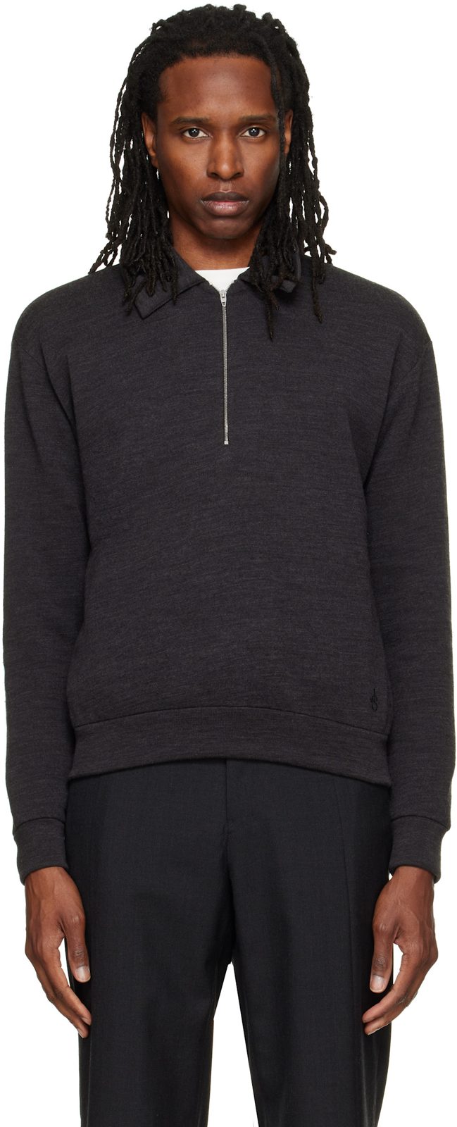 Gray Cotton Blend Polo 262249M202007