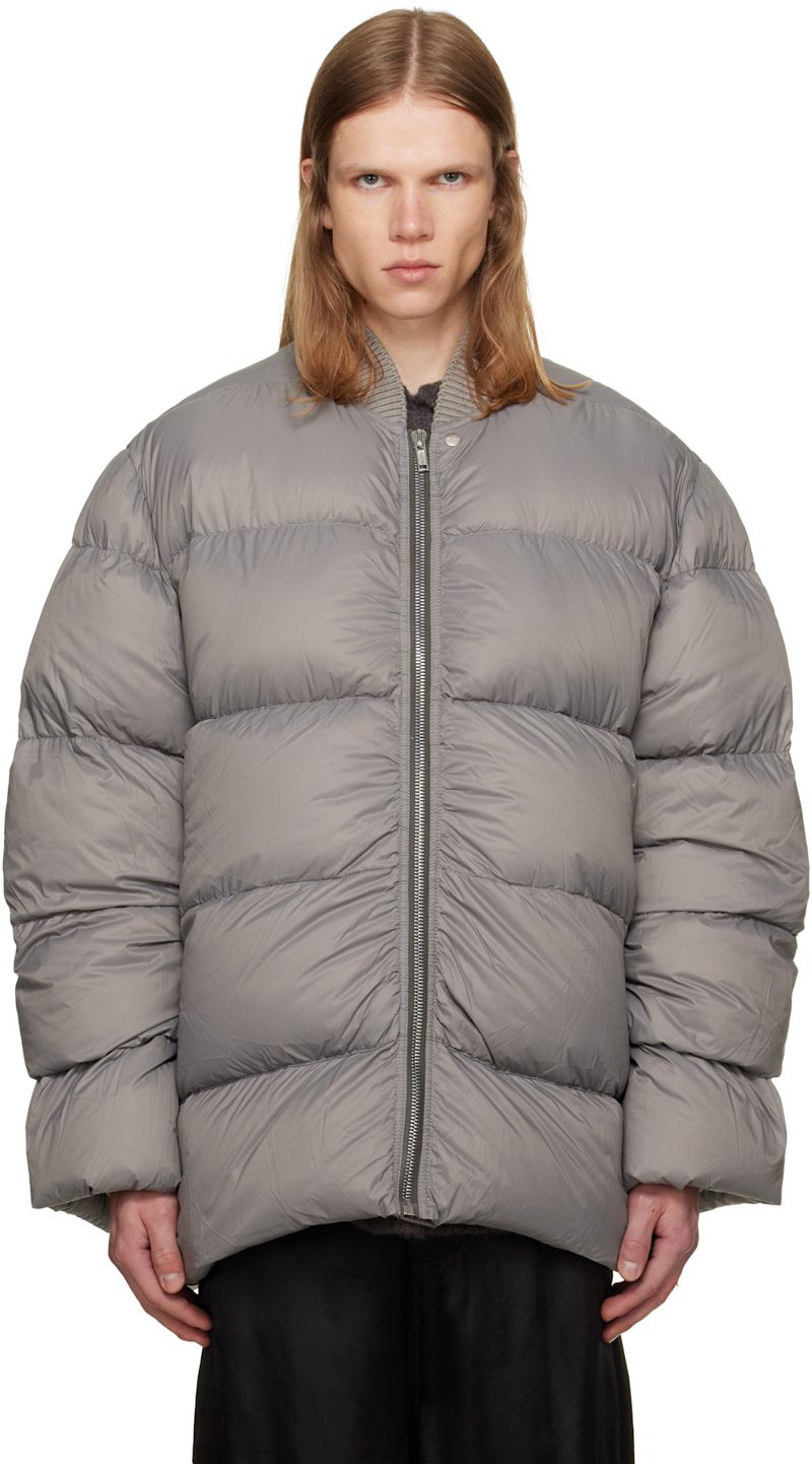 Taupe Tower Classic Flight Down Jacket 262232M178013