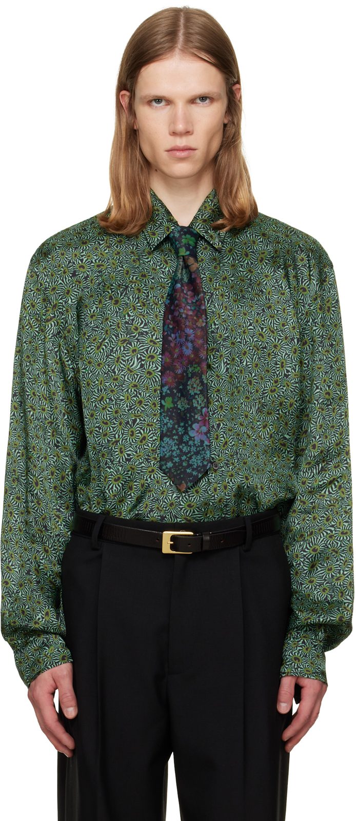 Green Floral Shirt 262358M192075