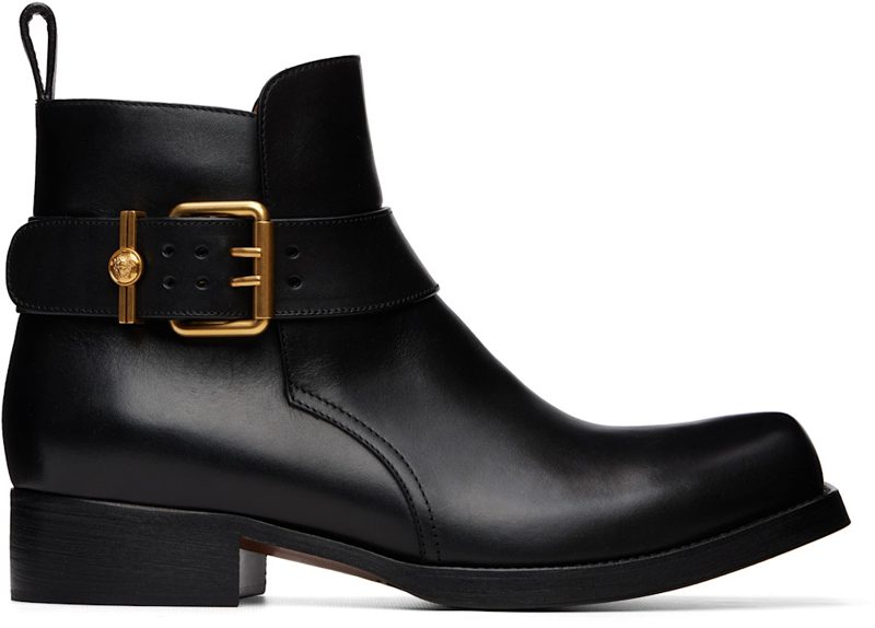 Black Orlando Leather Boots 262404M228001