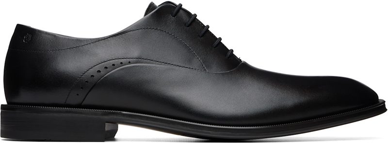 Black Buffed Leather Oxfords 262085M225004