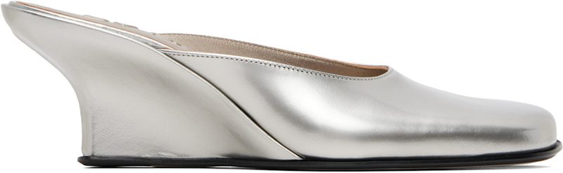BY FAR Silver Caroo Closed Toe Heels 262289F122000