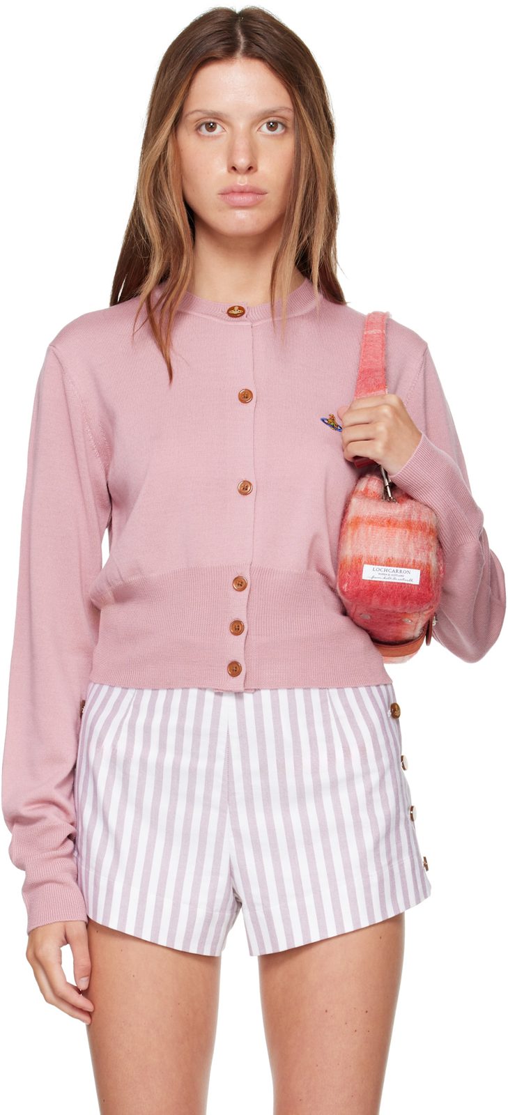 Pink Bea Cropped Cardigan 262314F095016
