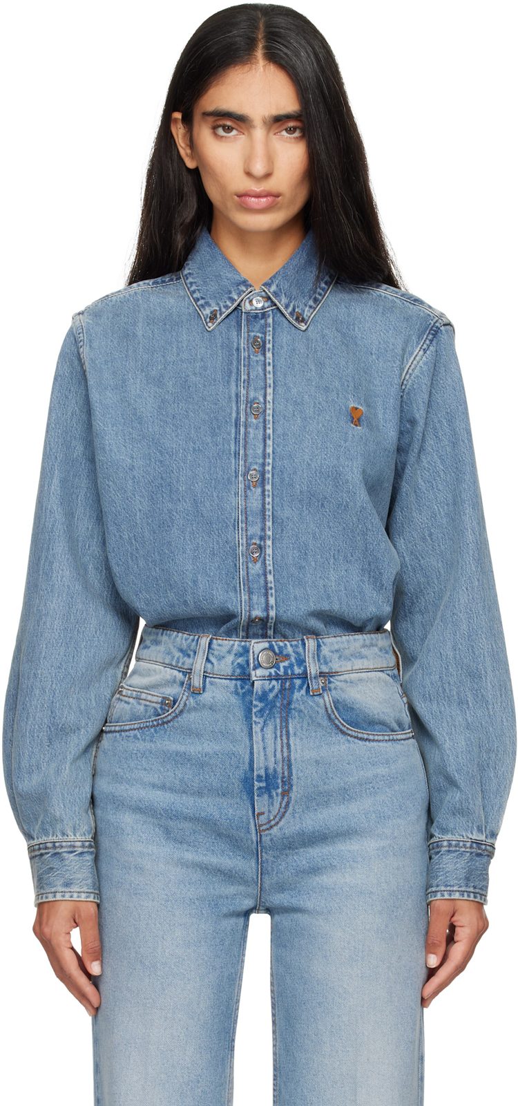 Blue Ami de Coeur Denim Shirt 262482F109001