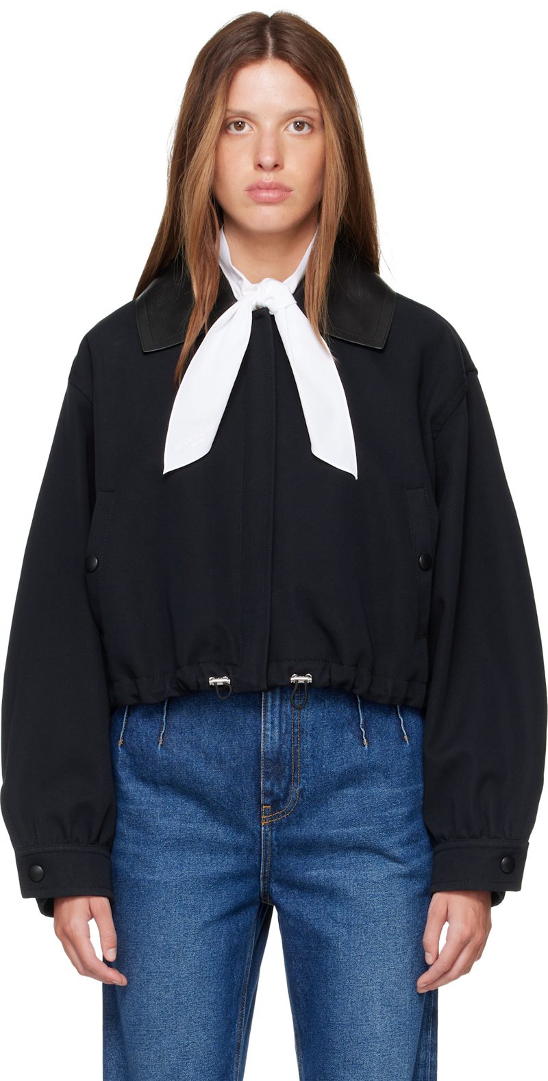 Black Cotton & Wool Jacket 262278F063000