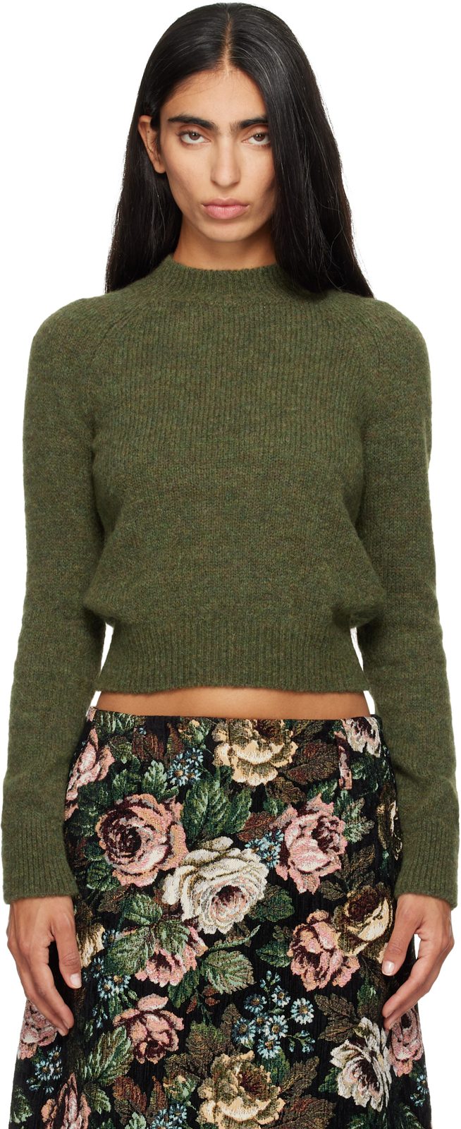 Khaki Alpaca Sweater 262358F096004