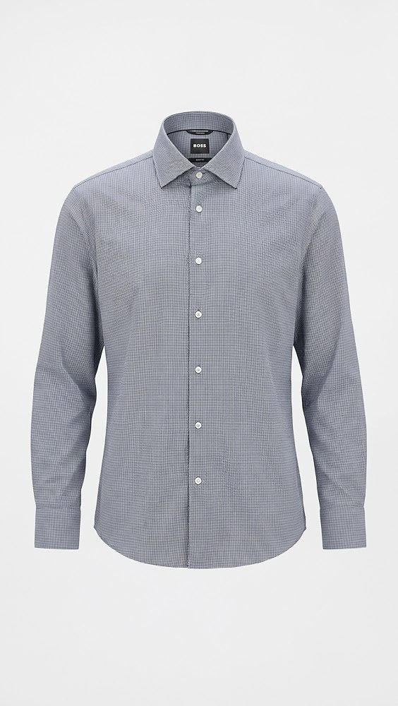 Slim-Fit Button Down Shirt_Dark Blue