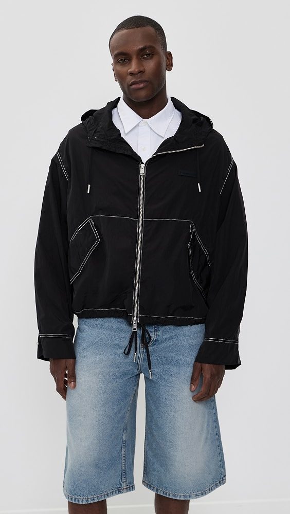 AMI Crinkled Nylon Jacket_Noir
