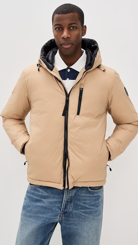 Black Disc Lodge Hoodie Jacket_Desert Sand