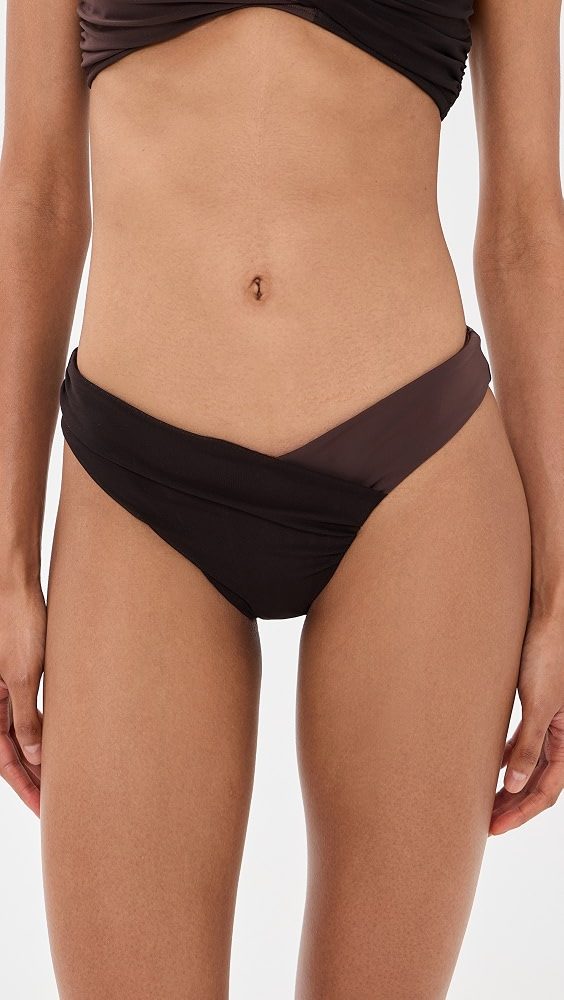 STAUD Emsley Bikini Bottoms_Espresso / Dark Chocolate