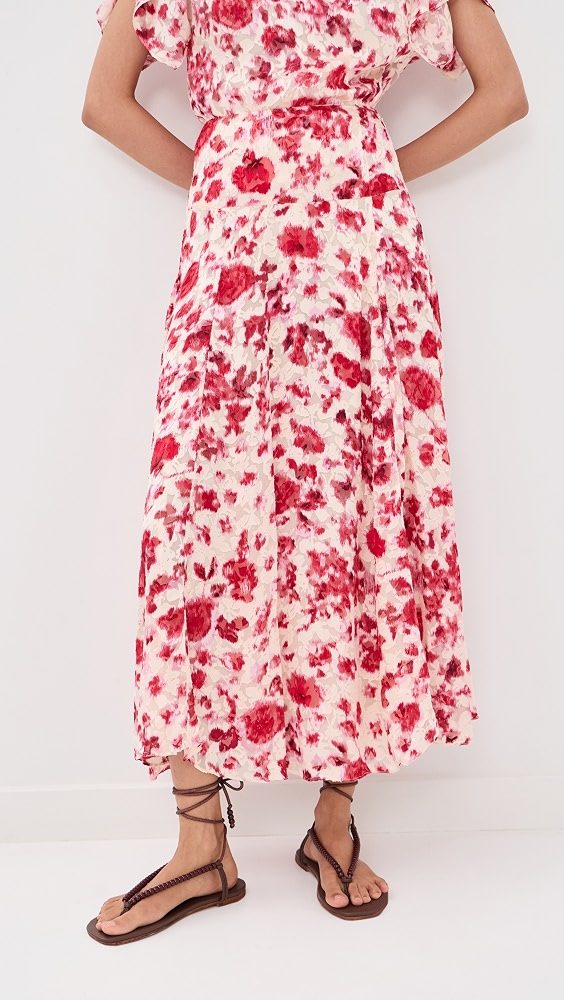 Hilza Skirt_Ecru / Pink