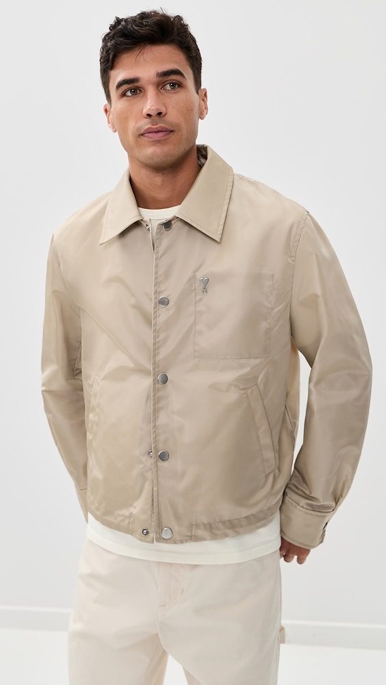 AMI Technical Nylon Jacket_Beige Taupe