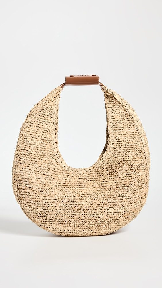 STAUD Large Raffia Moon Tote Bag_Natural/Tan
