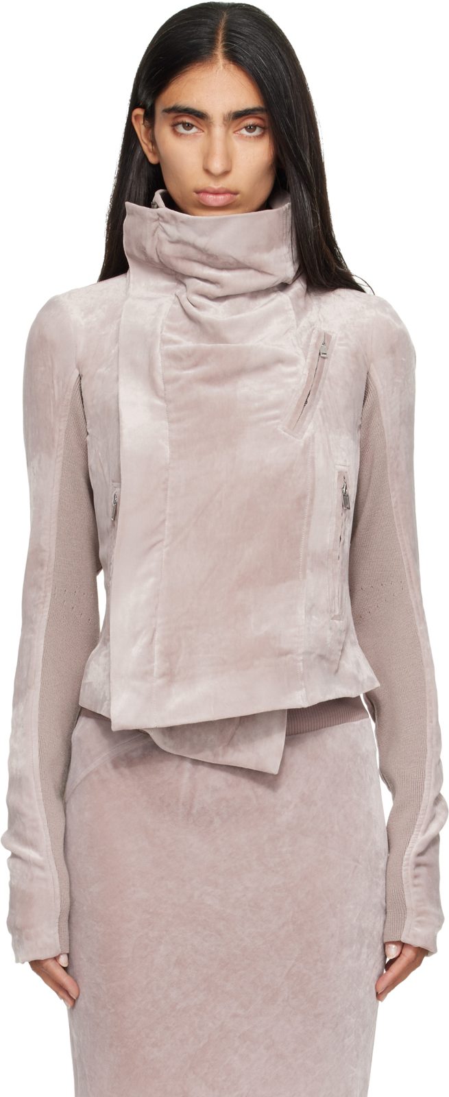 Pink Tower Classic Biker Jacket 262232F063003
