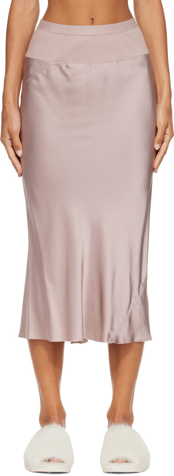 Pink Tower Knee Bias Midi Skirt 262232F092004