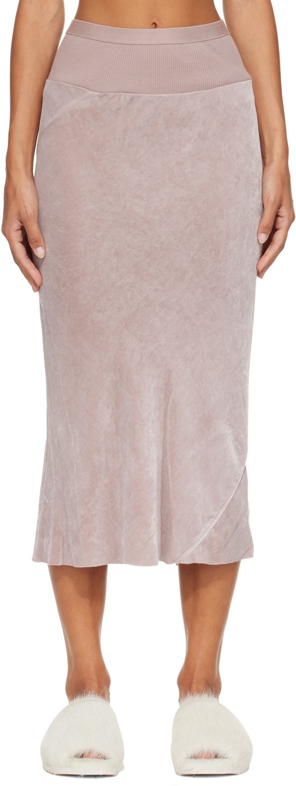 Pink Tower Knee Bias Midi Skirt 262232F092002