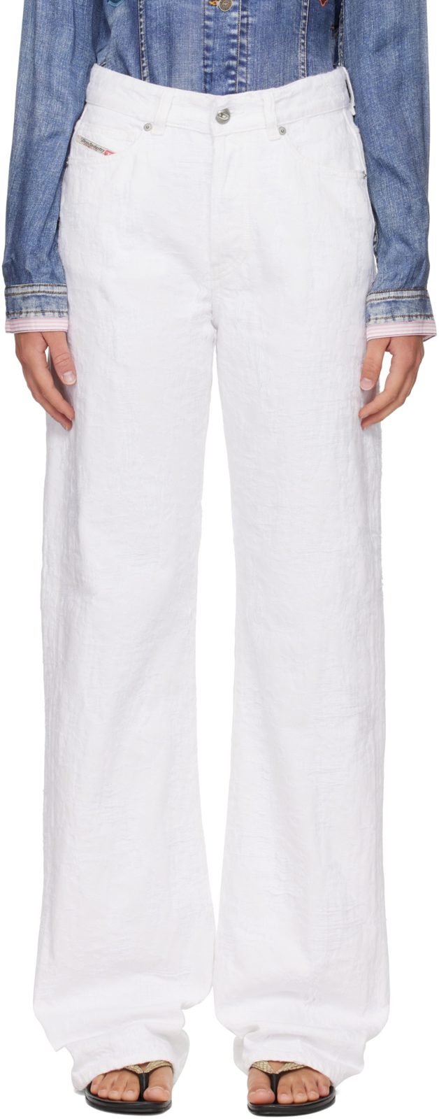 White Regular High Waist 1971 D-Sent Jeans 262001F069026