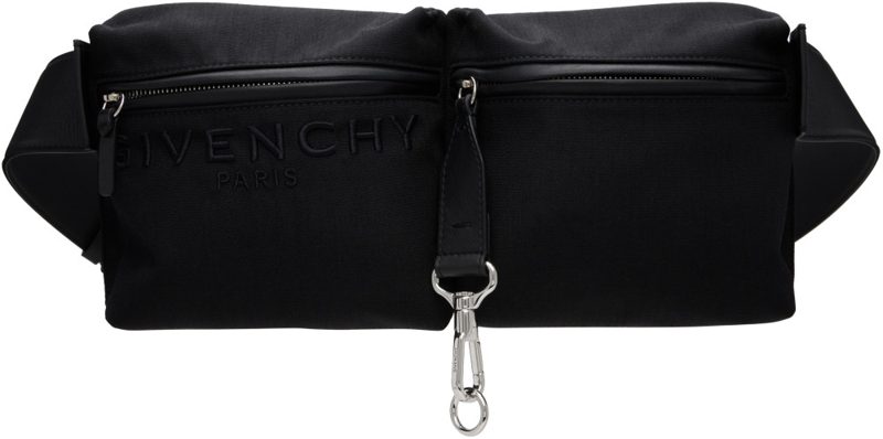 Black Cargo Canvas Belt Bag 262278M171012