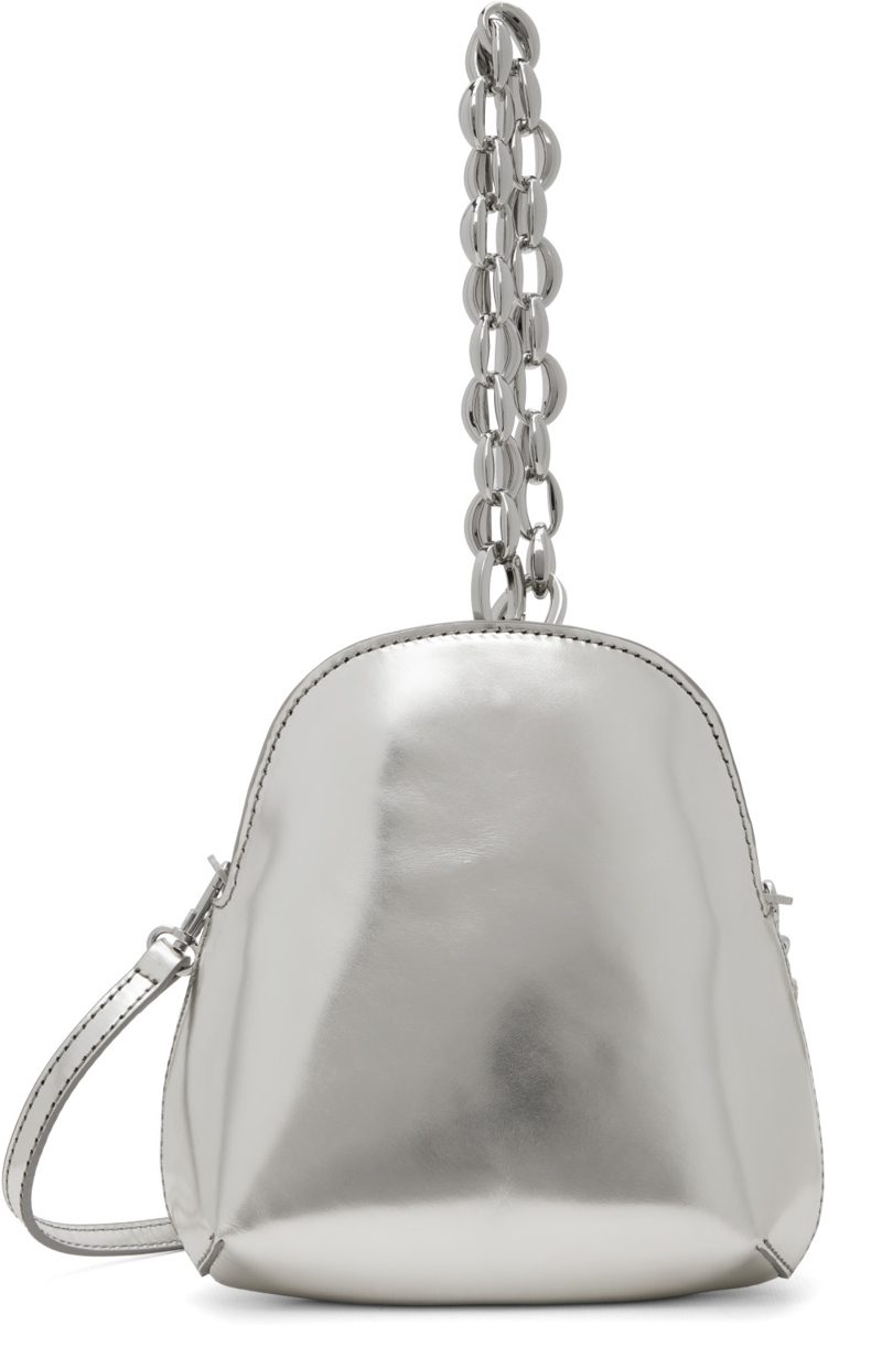 BY FAR Silver Koko Champagne Metallic Leather Bag 262289F046000