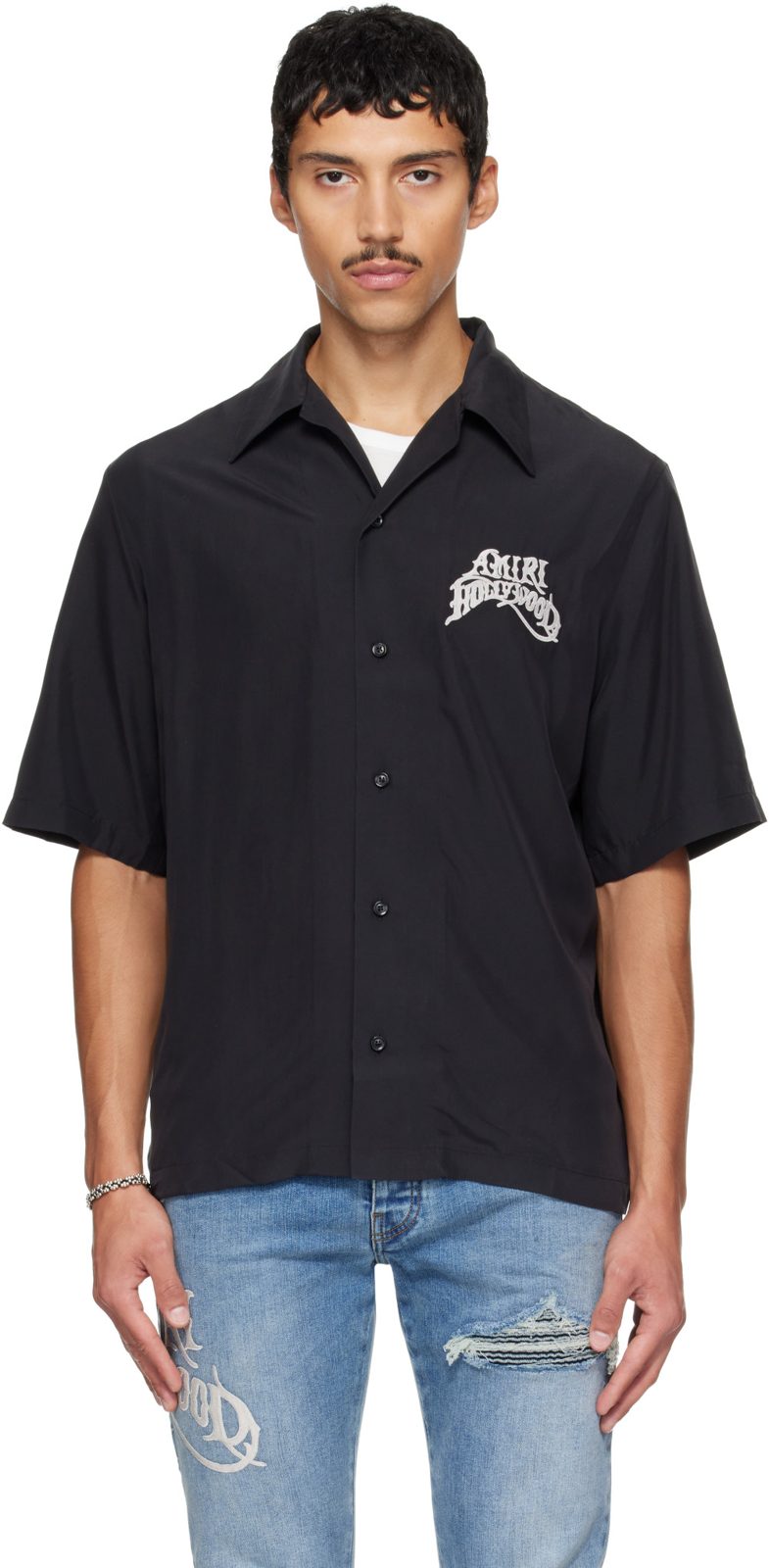 Black [아미리] Hollywood Camp Shirt 262886M192014