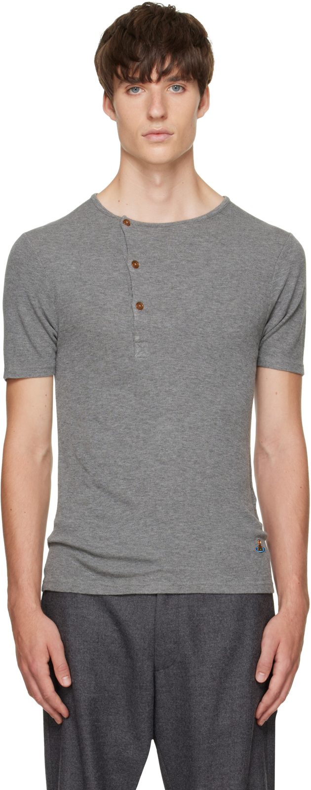 Gray Tegan Henley 262314M211002