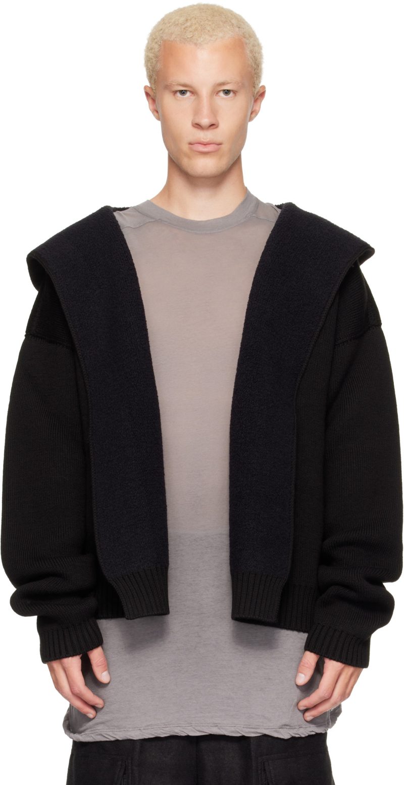 Black Tower Reversible Robe Hoodie 262232M202005