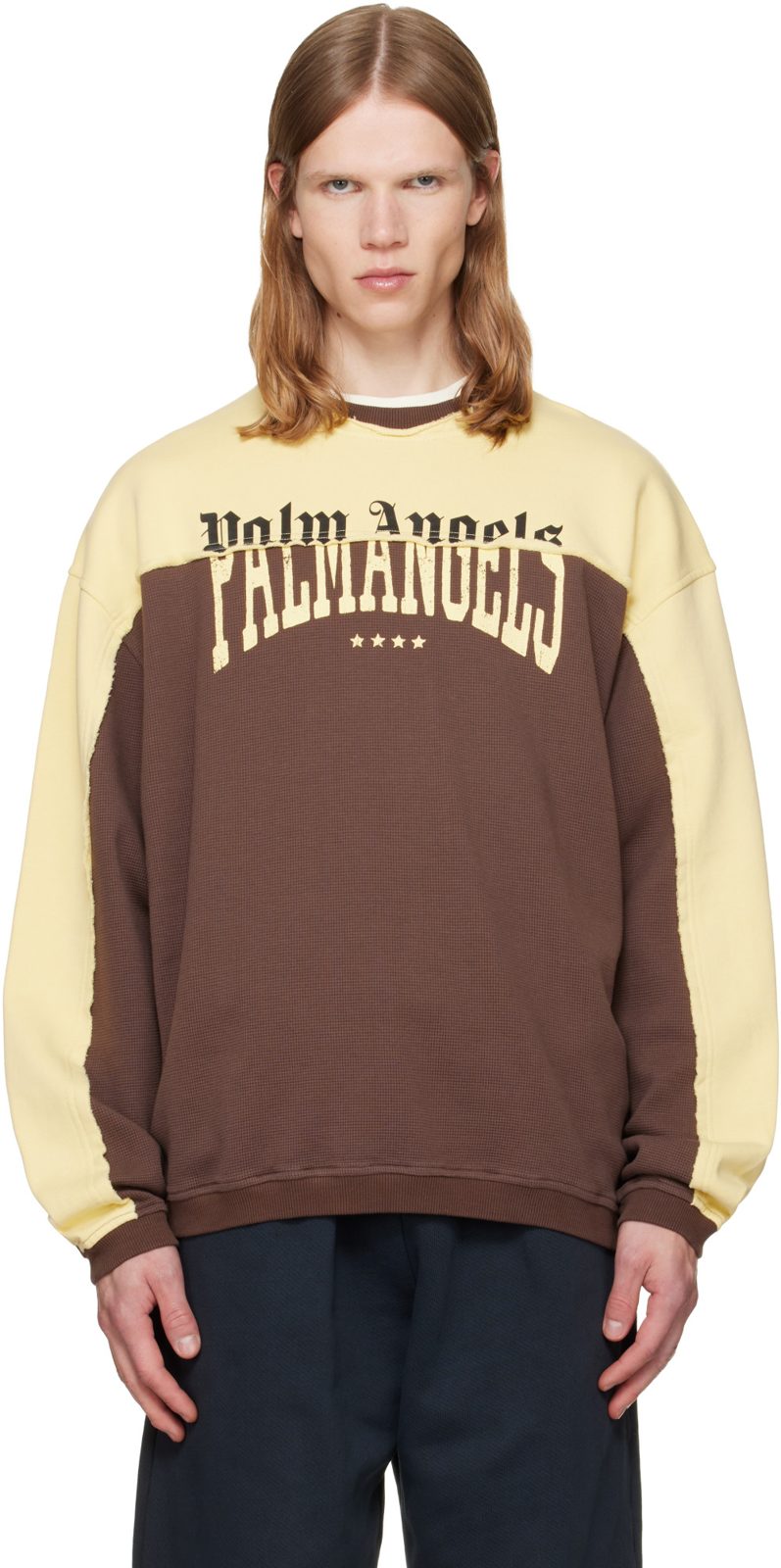 Brown & Yellow Vintage Logo Crewneck Sweatshirt 262695M204004