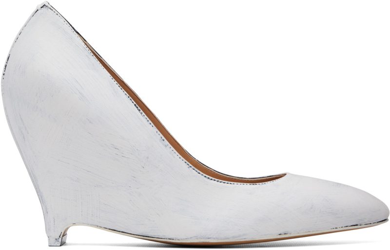 White & Black Heel-Less Heels 262168F122021