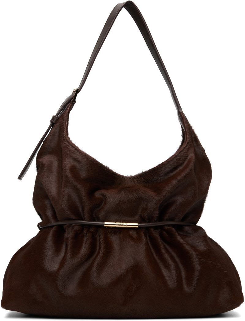Brown Sphynx Medium Pony-Effect Leather Bag 262251F048009