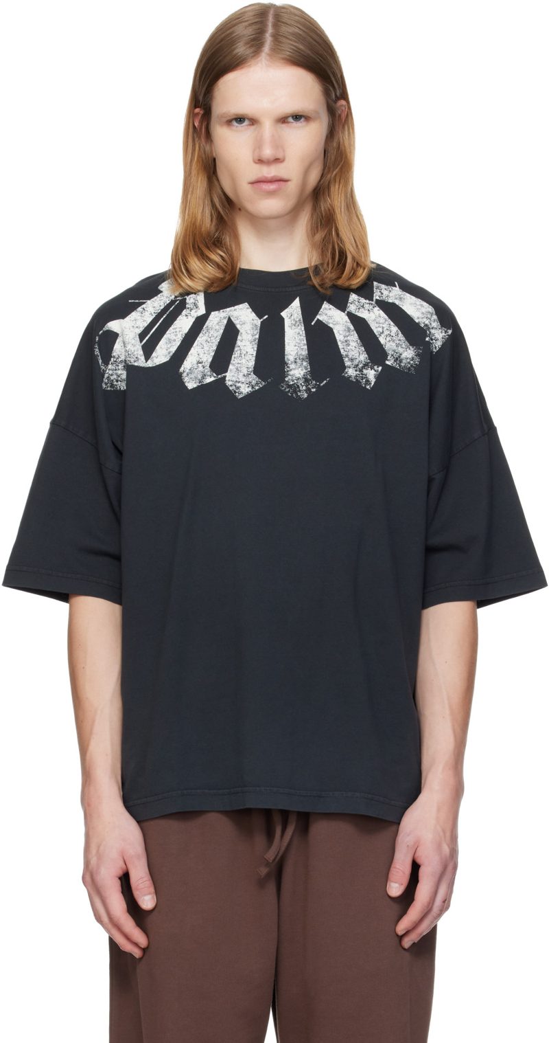 Black Big Neck Logo Loose T-shirt 262695M213003
