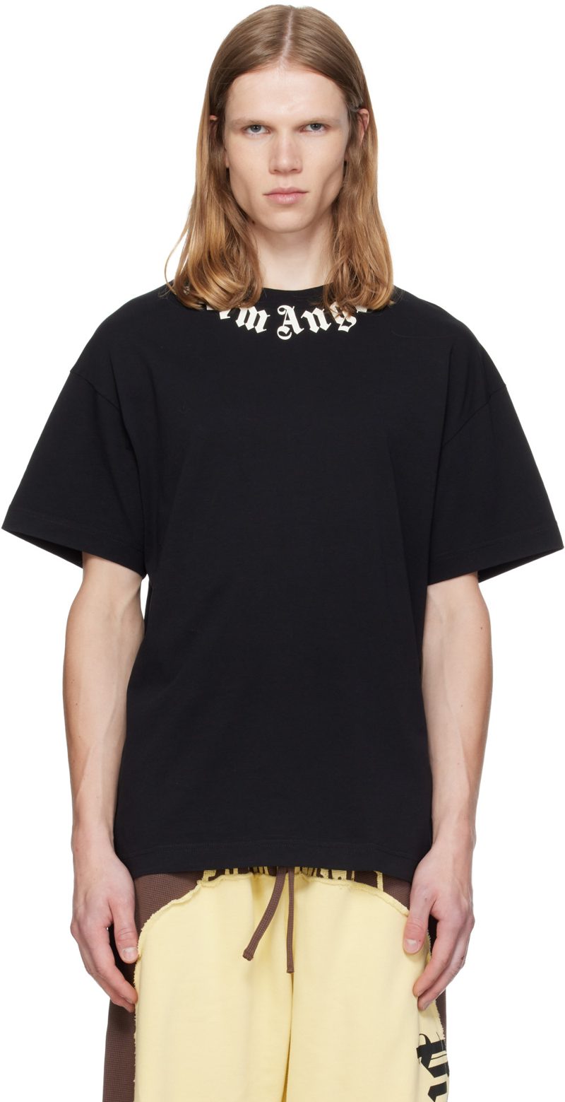 Black Neck Logo Regular T-shirt 262695M213001