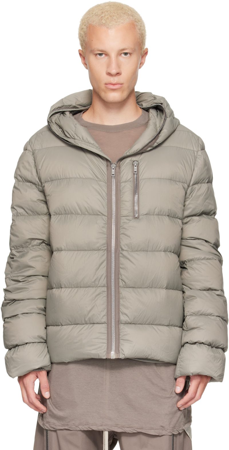 Khaki Tower Light Nylon Duvet Down Jacket 262232M178024