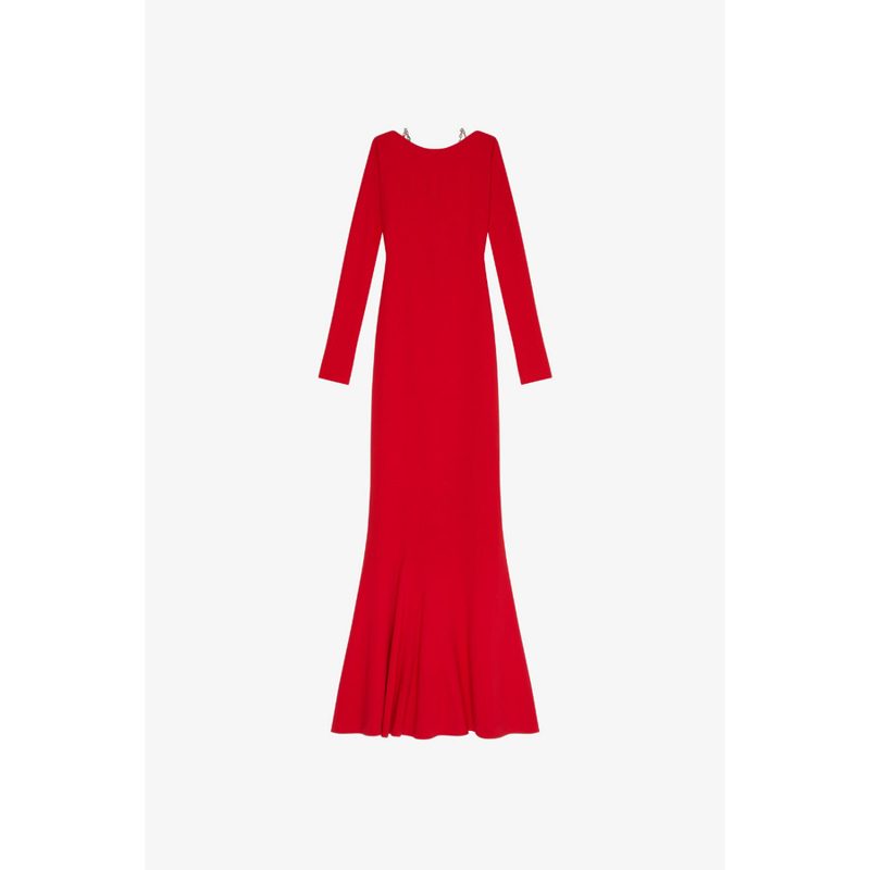 Long Sleeve Dress With Chain Vermillon_Multi-Color